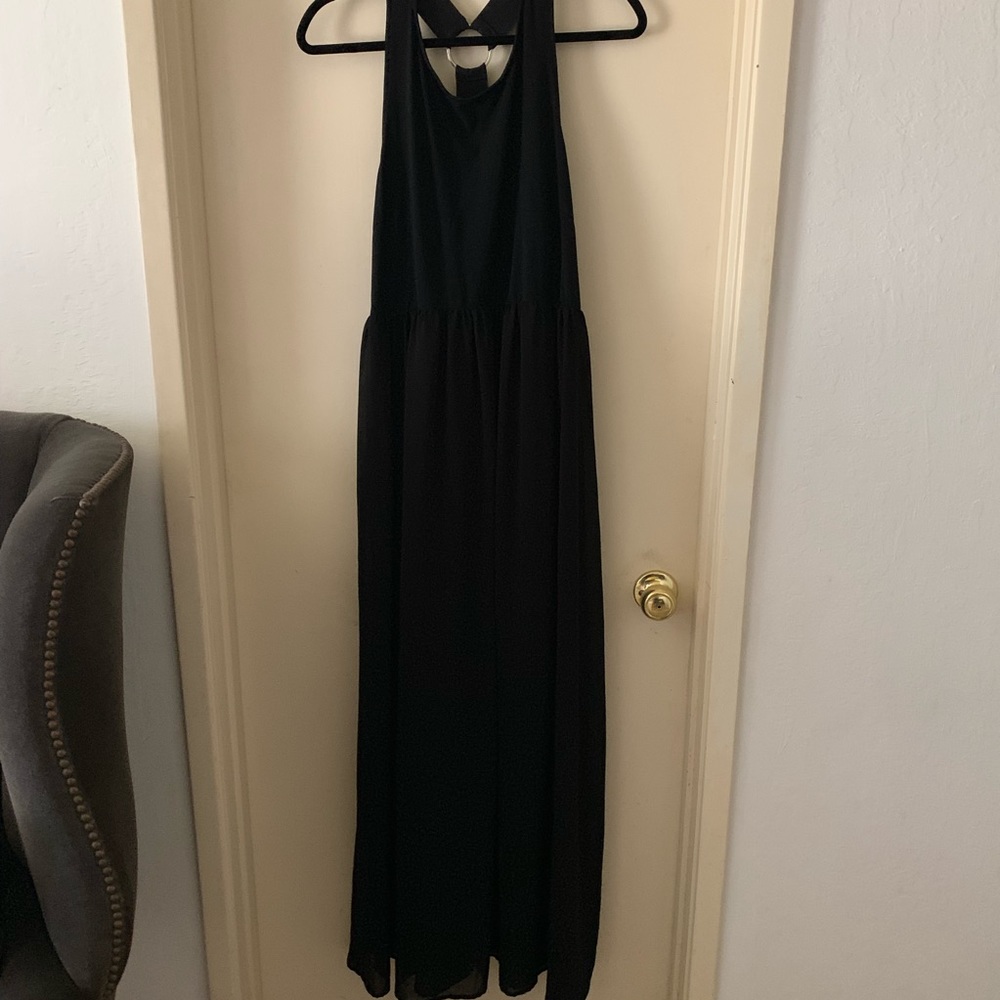 Long tank top dress with flowy skirt